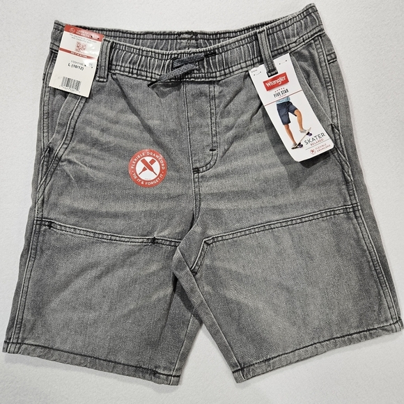 Wrangler Other - Wrangler Five Star Skater Relaxed Boys Gray Pull On Shorts Size L Size 10-12